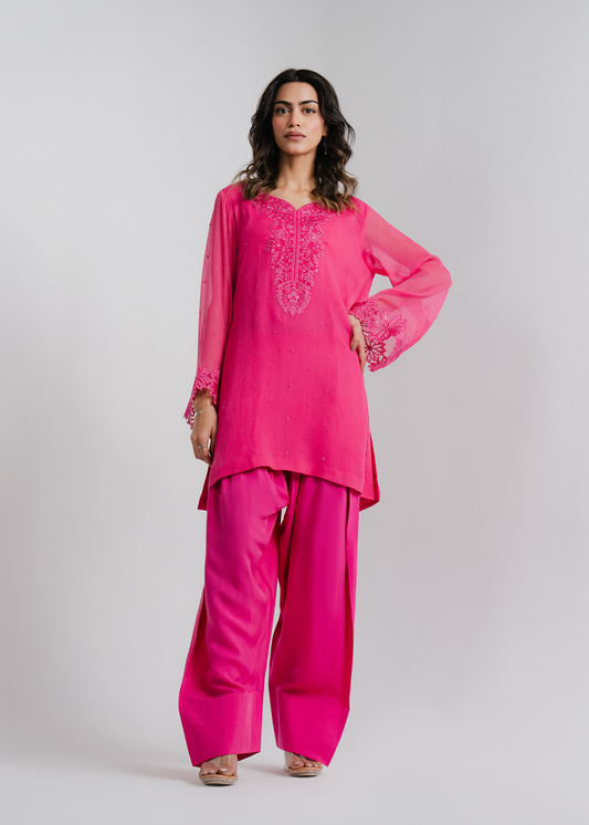 Chiffon Embroidered Suit