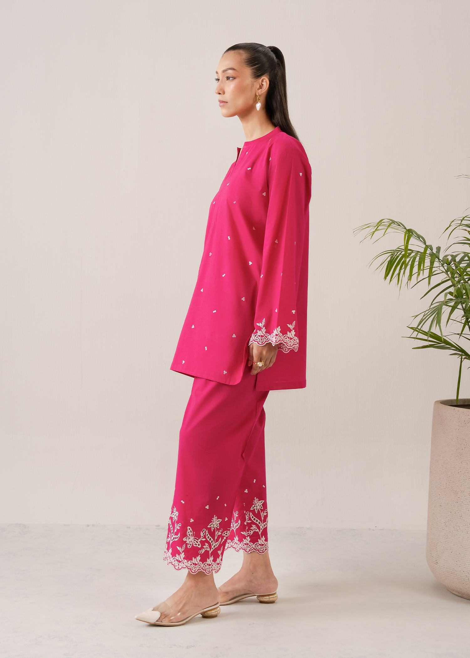 Pink Embroidered Co-ord