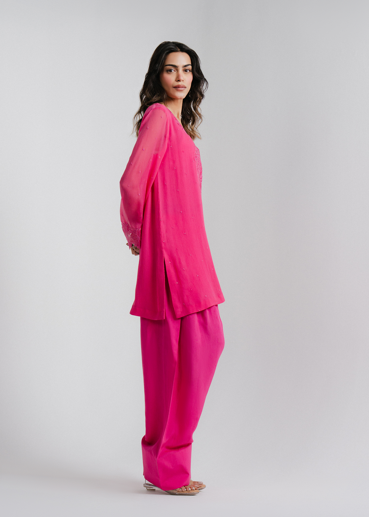 Chiffon Embroidered Suit