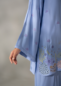 Periwinkle Purple Embroidered Co-ord set