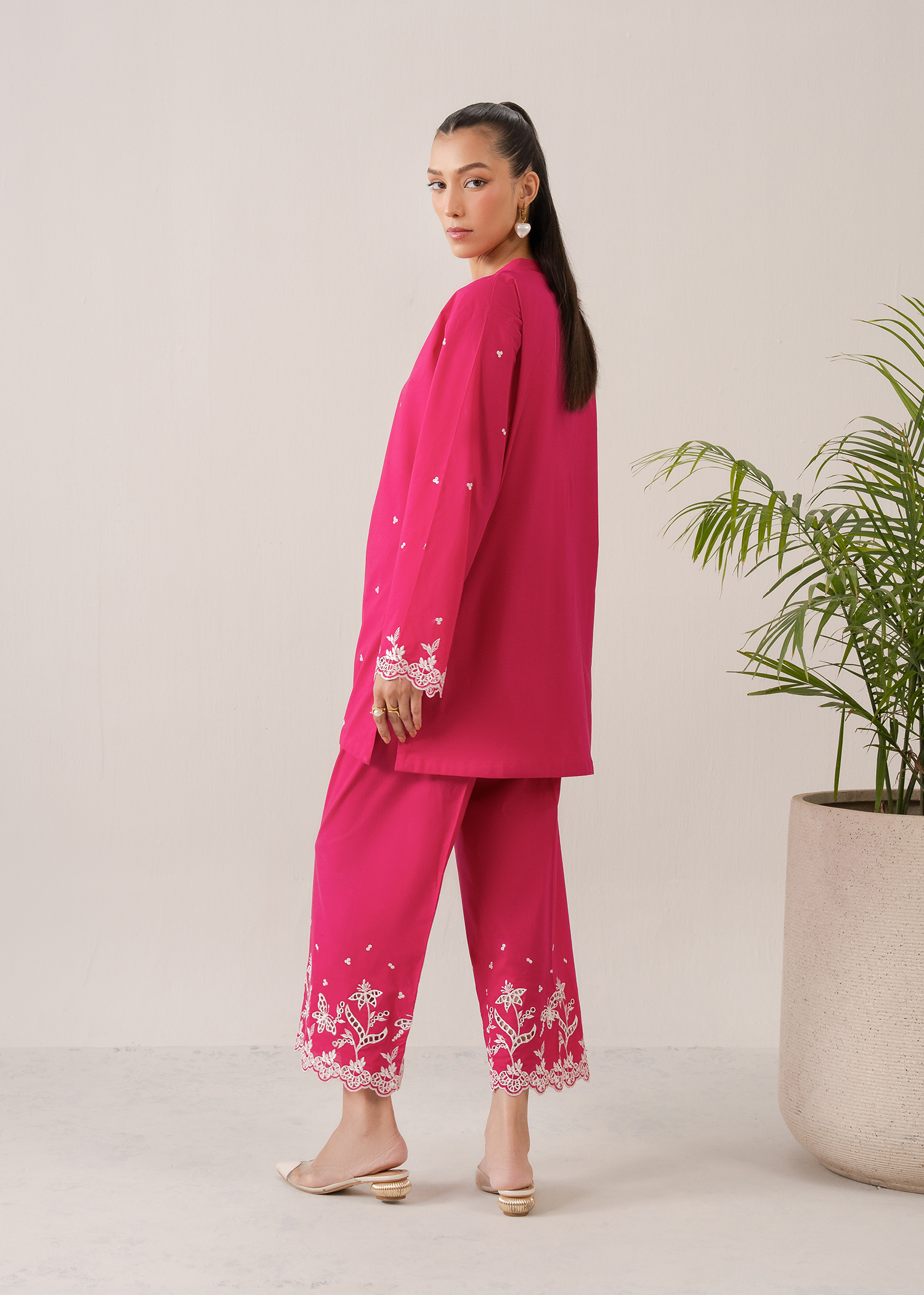 Pink Embroidered Co-ord