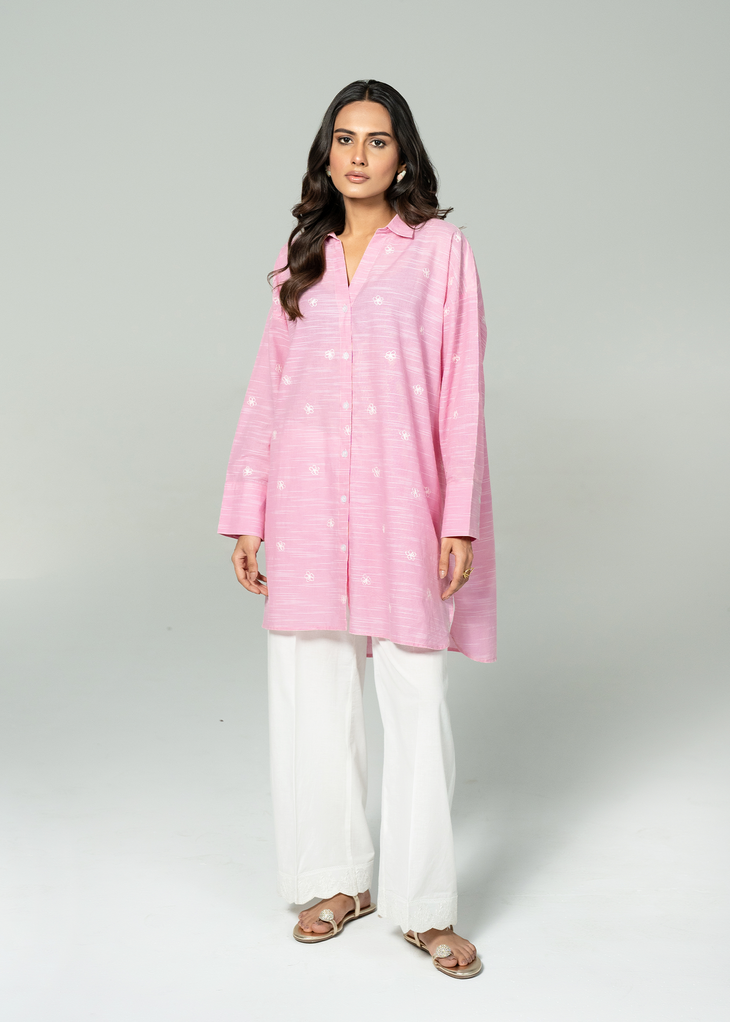 Pink Embroidered Shirt