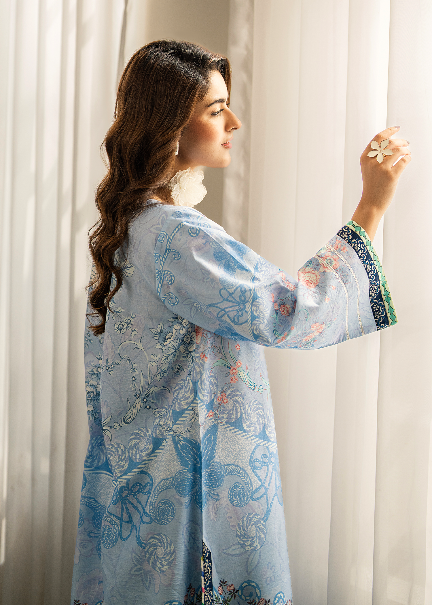 Denim Blue Printed Shirt
