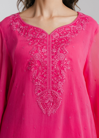 Chiffon Embroidered Suit