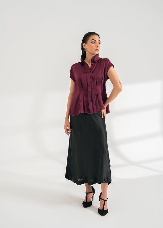 Plum Silk Blouse
