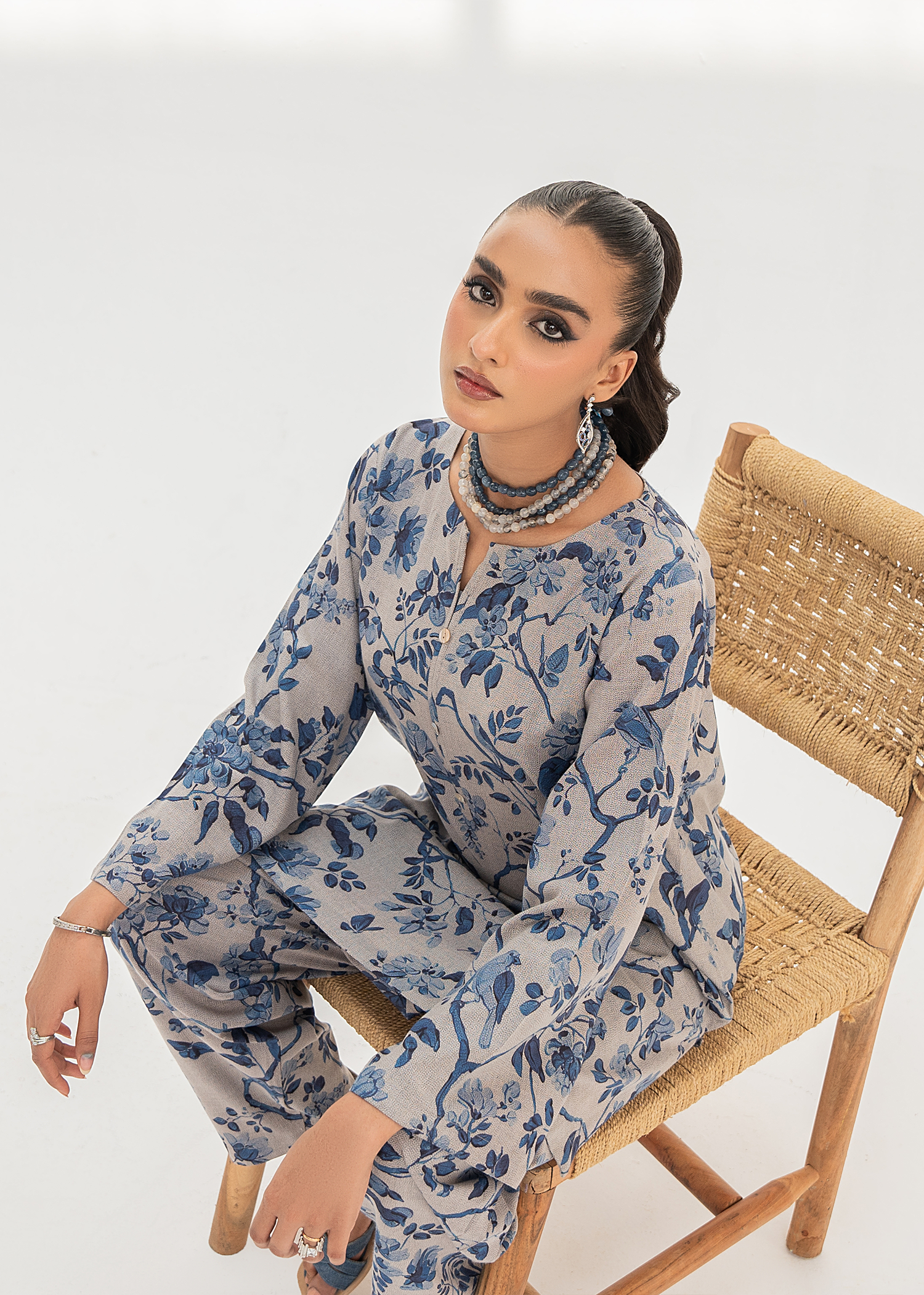 floral embroidered suit