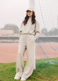 Light Olive Cropped Sweatshirt