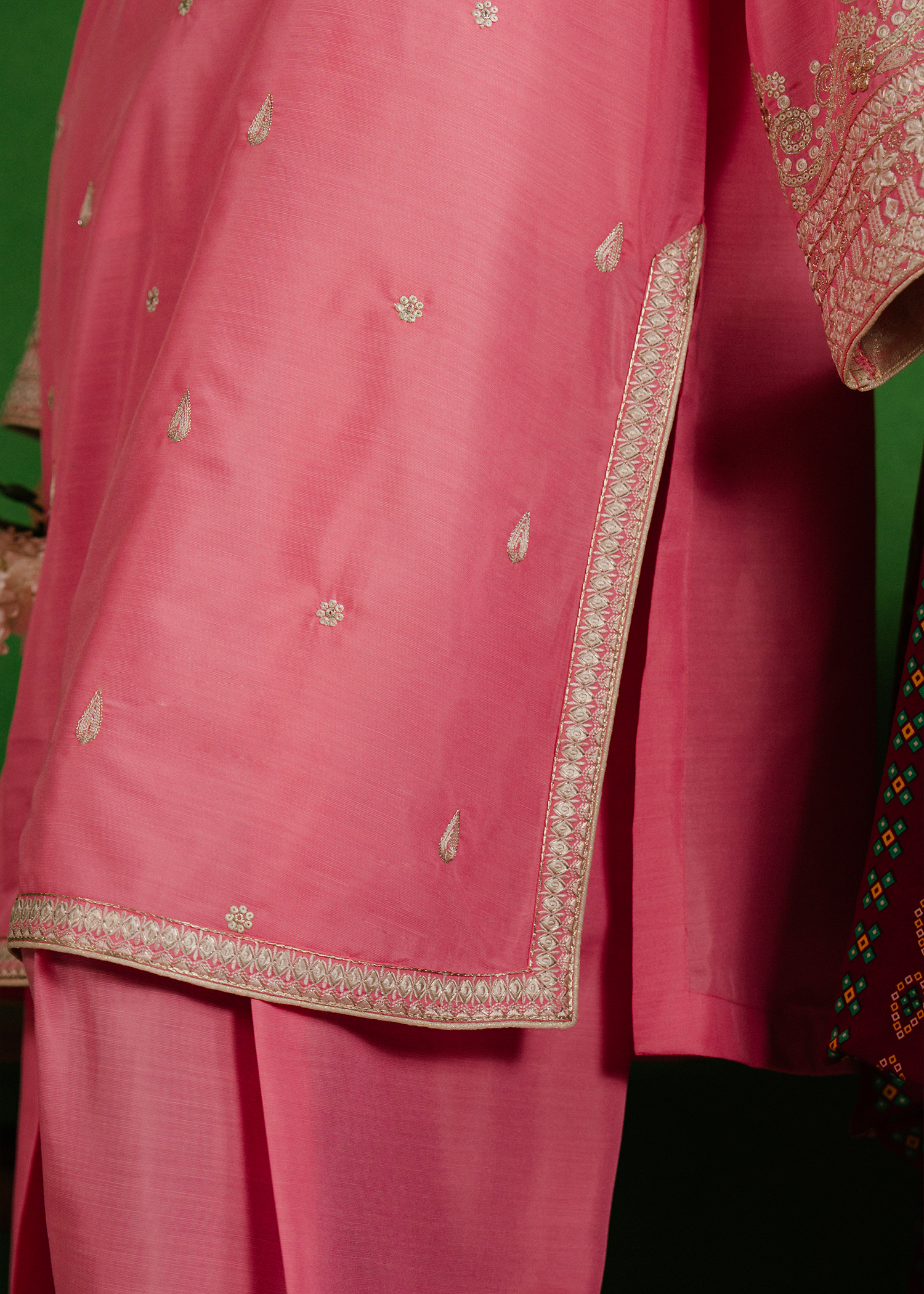 Flamingo pink Georgette Suit