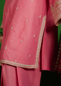 Flamingo Pink Embroidered Suit