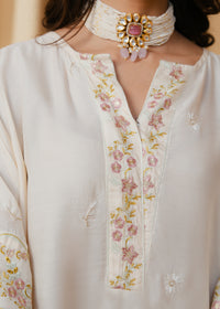 Cream Embroidered Suit