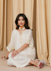 Cream Embroidered Suit