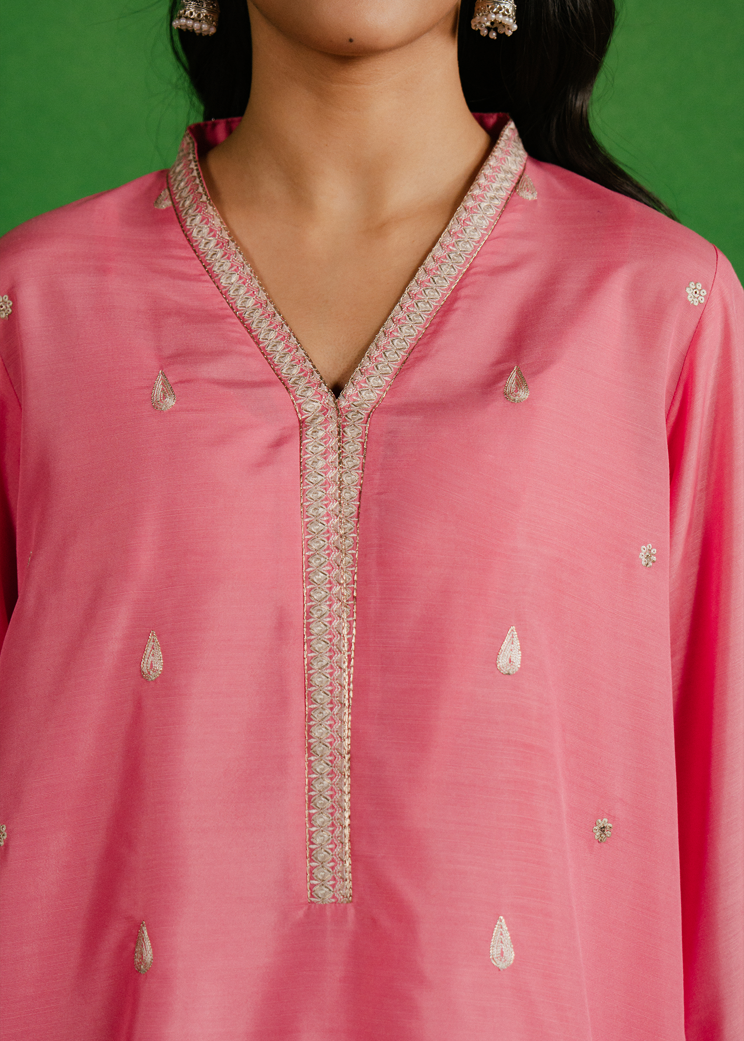 Flamingo pink Georgette Suit