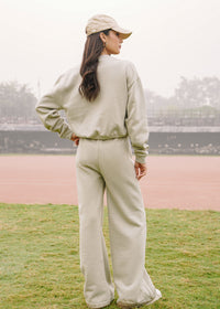 Light Olive Cropped Sweatshirt