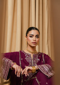Purple Embroidered Suit