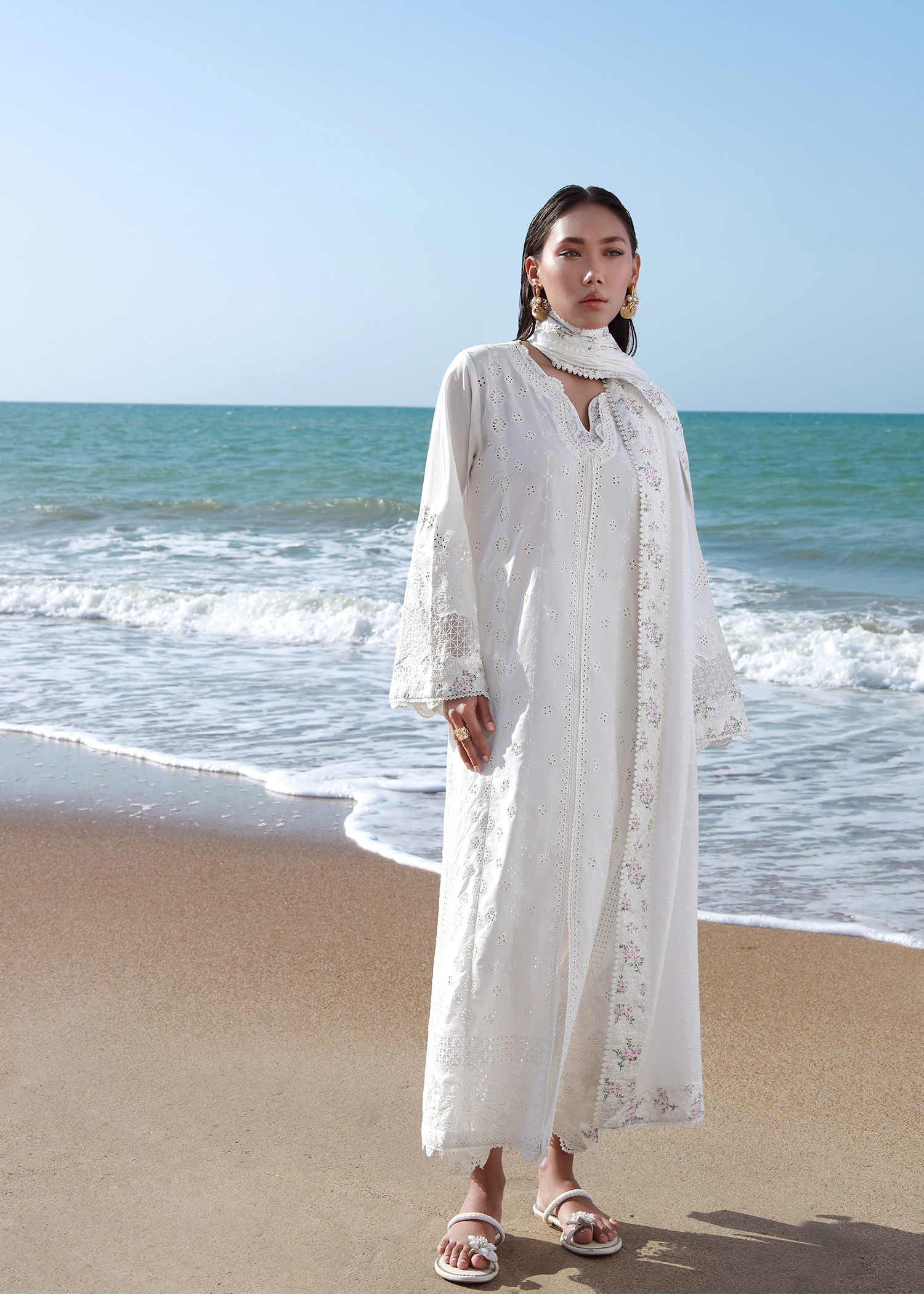 White Luxury Embroidered Suit
