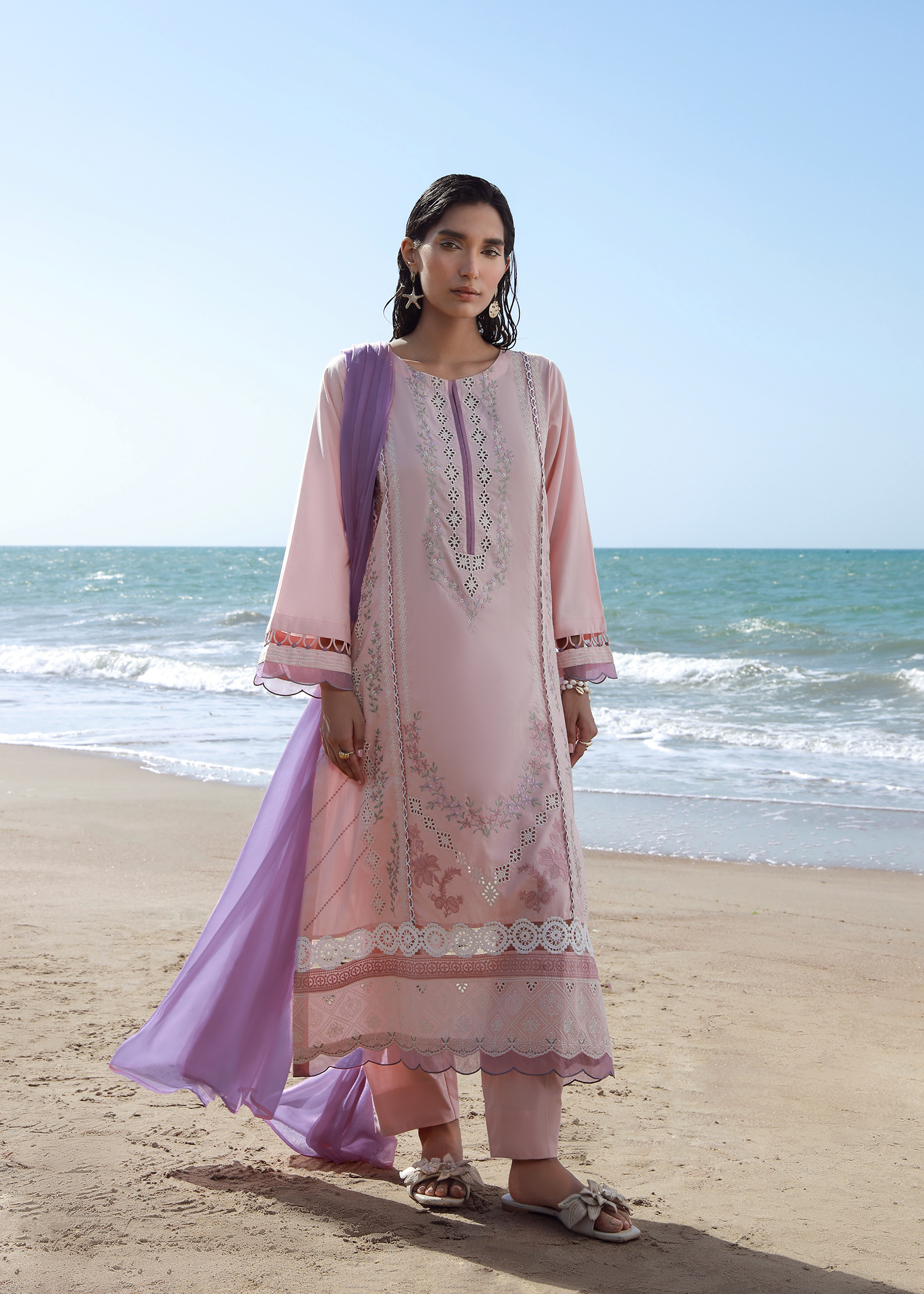 Pink Luxury Embroidered Suit