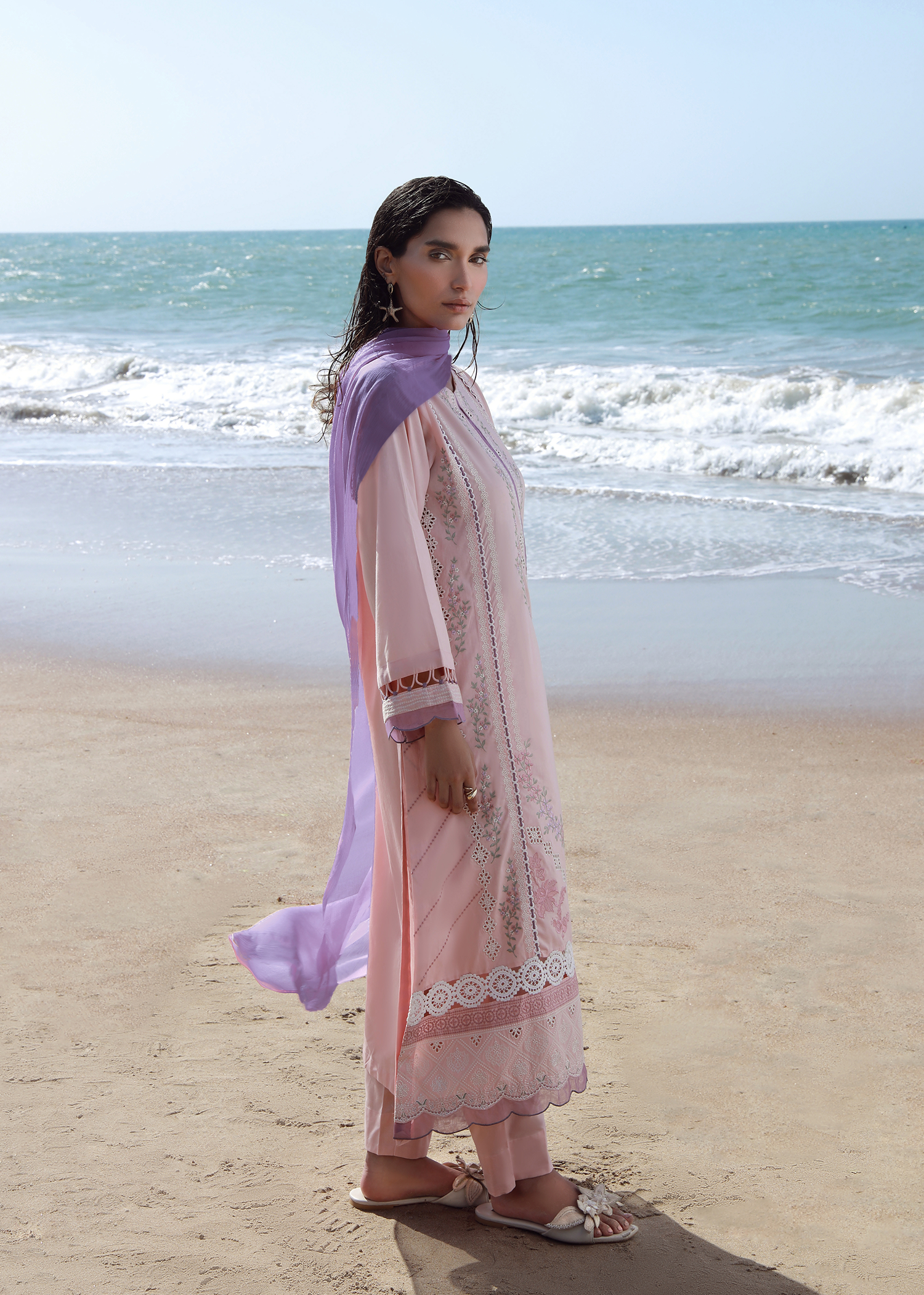 Pink Luxury Embroidered Suit