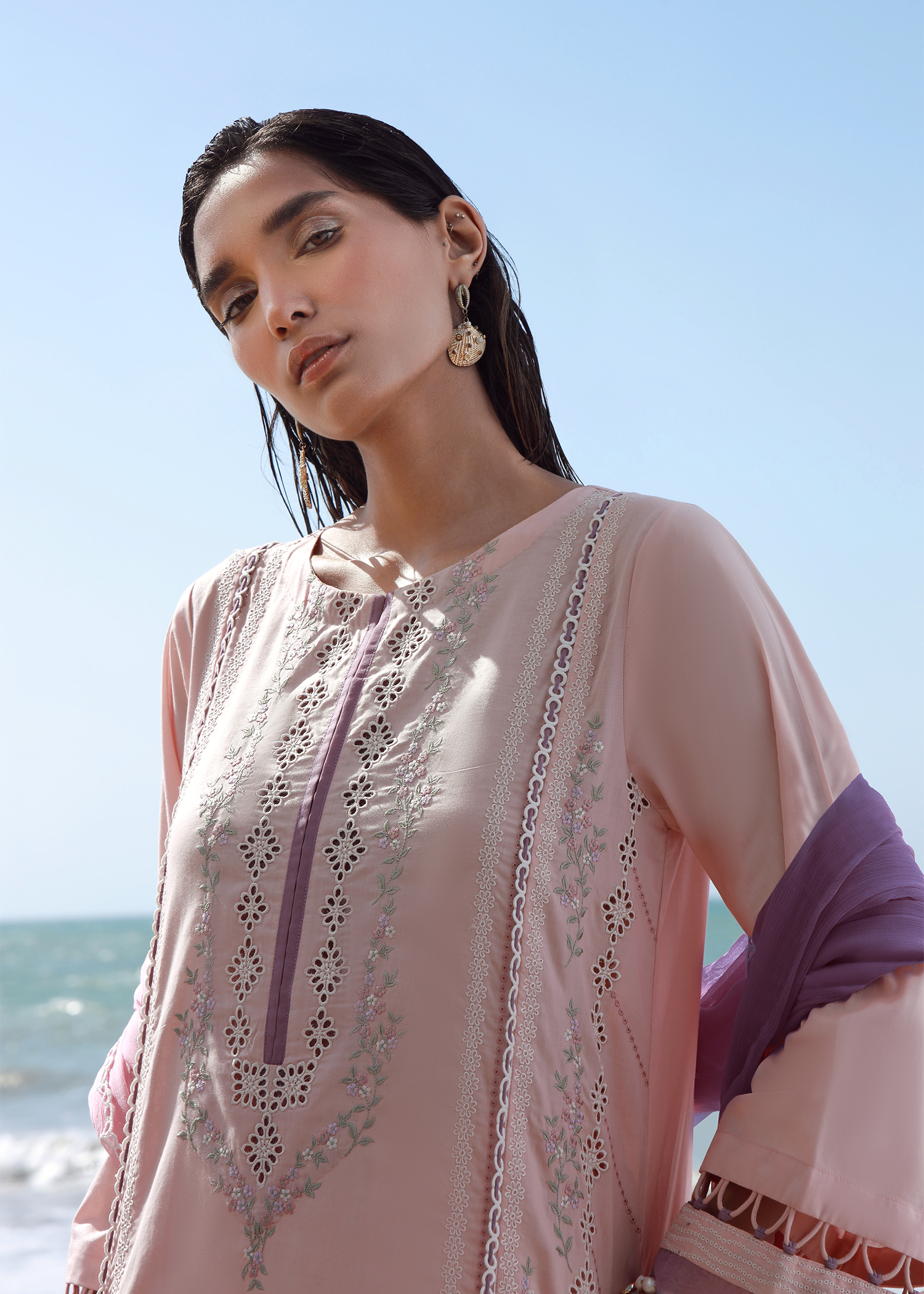 Pink Luxury Embroidered Suit