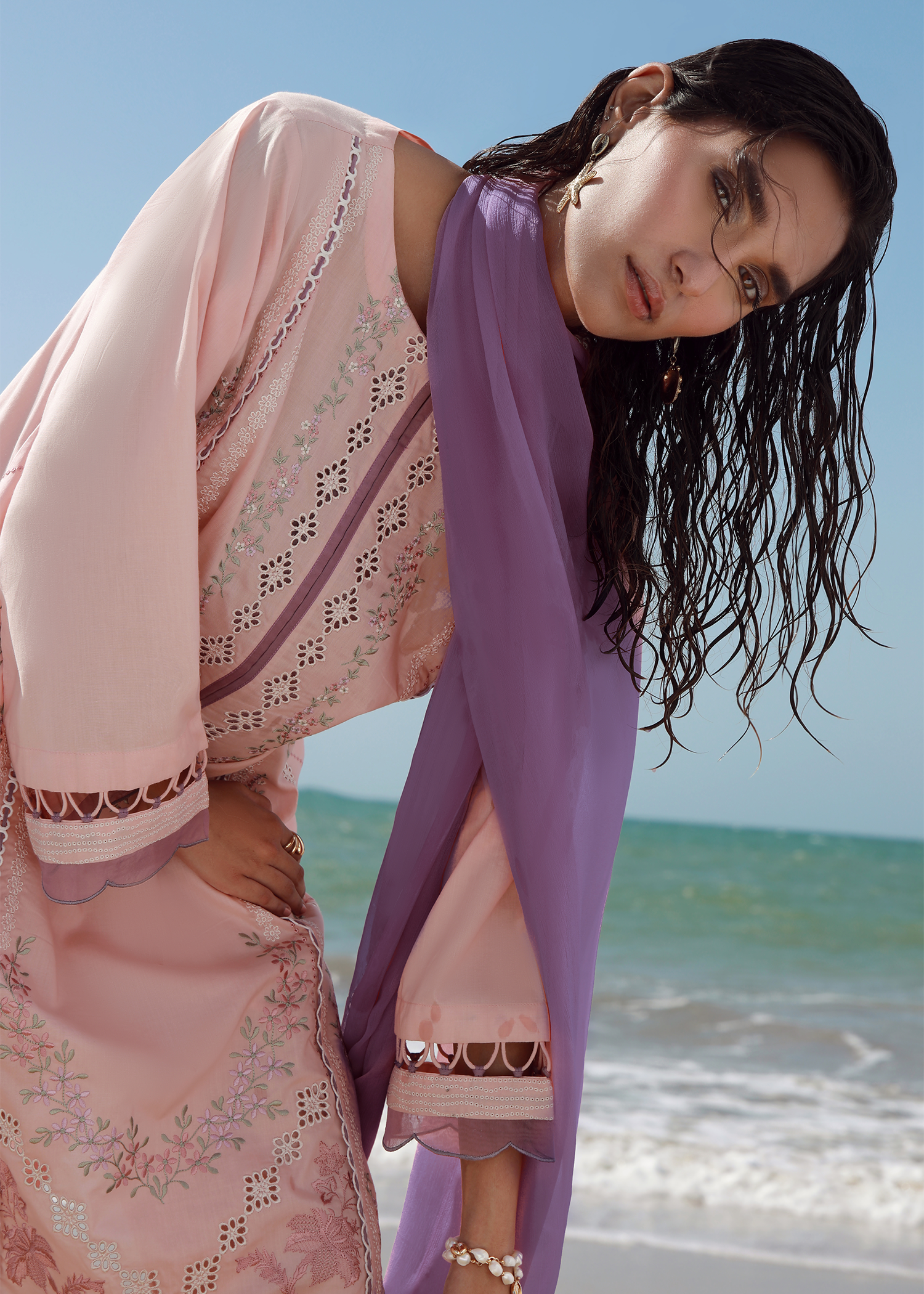 Pink Luxury Embroidered Suit