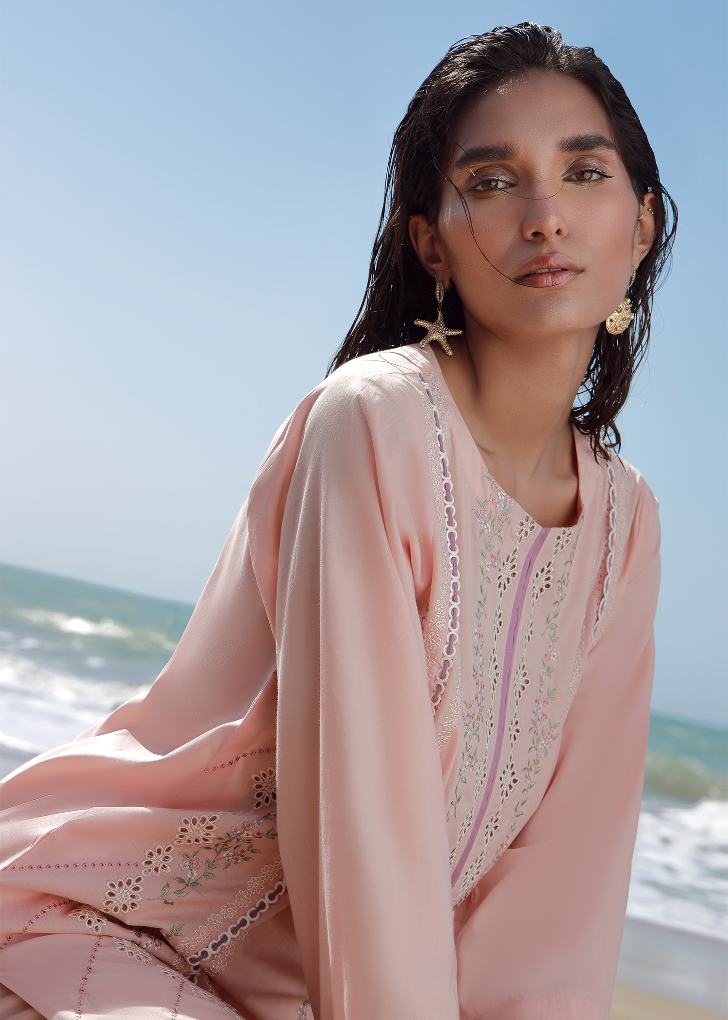 Pink Luxury Embroidered Suit