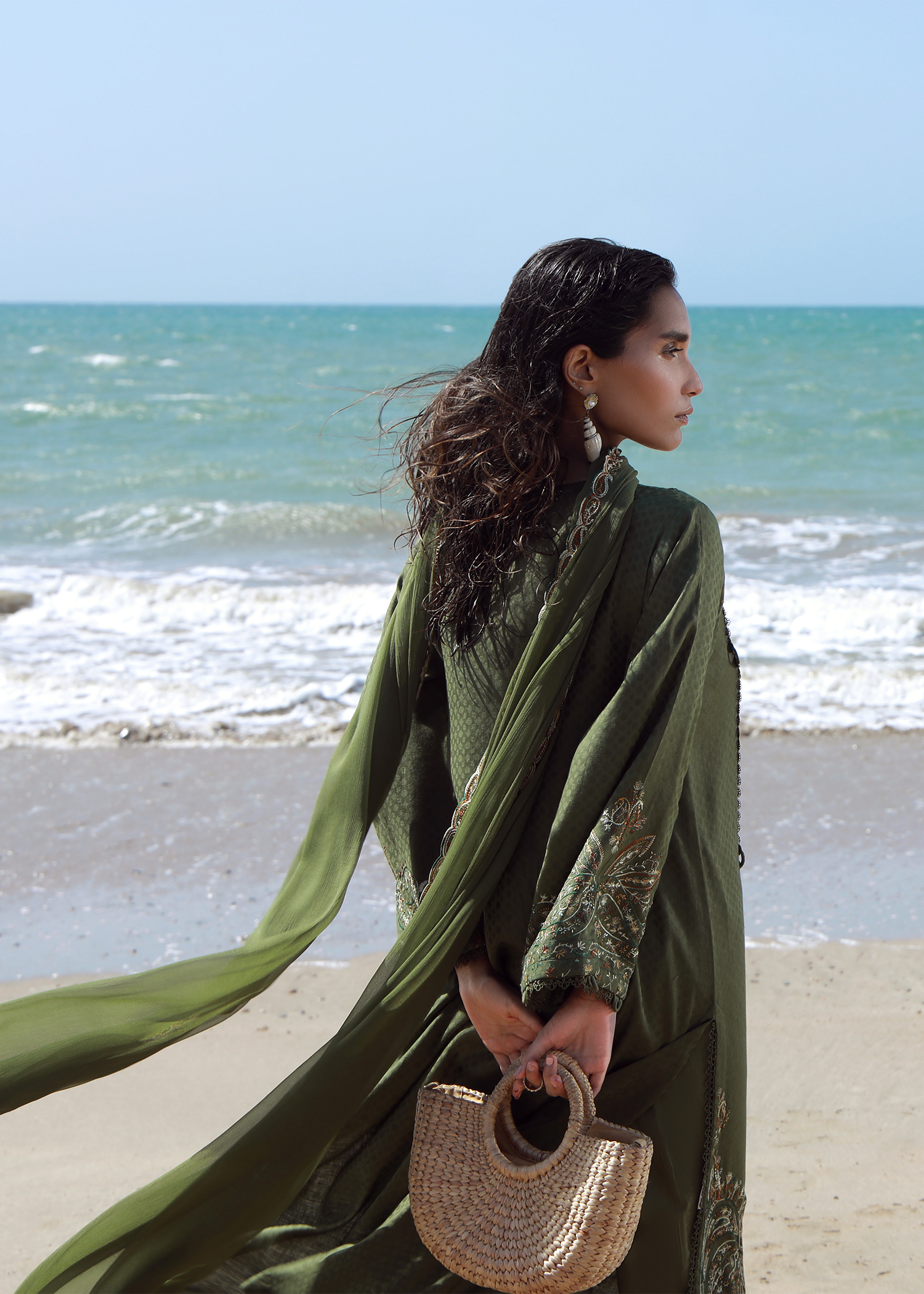 Olive Luxury Embroidered Suit