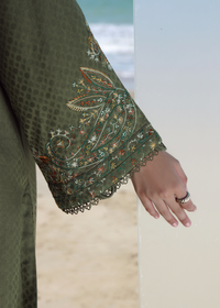 Olive Luxury Embroidered Suit