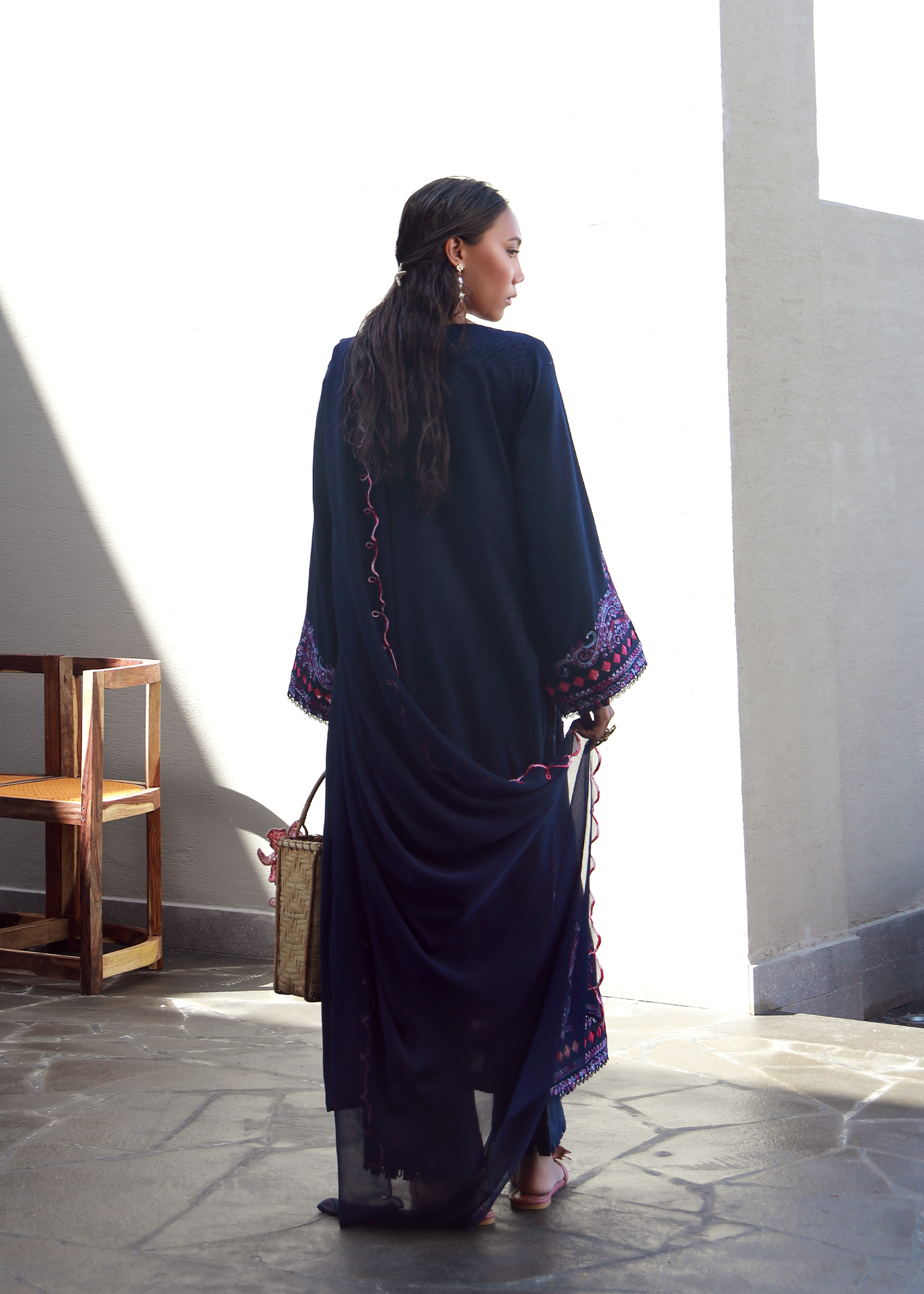 Navy Luxury Embroidered Suit