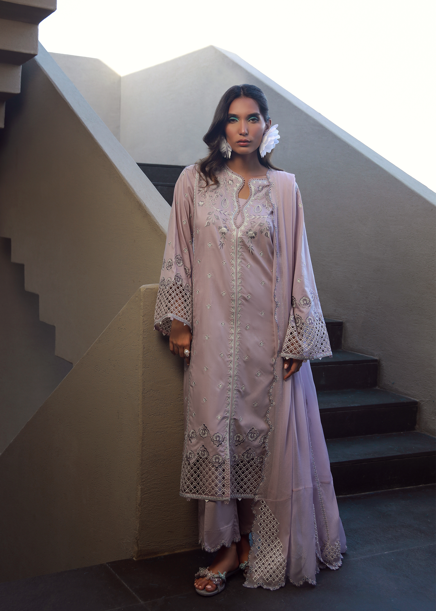 Lilac Luxury Embroidered Suit
