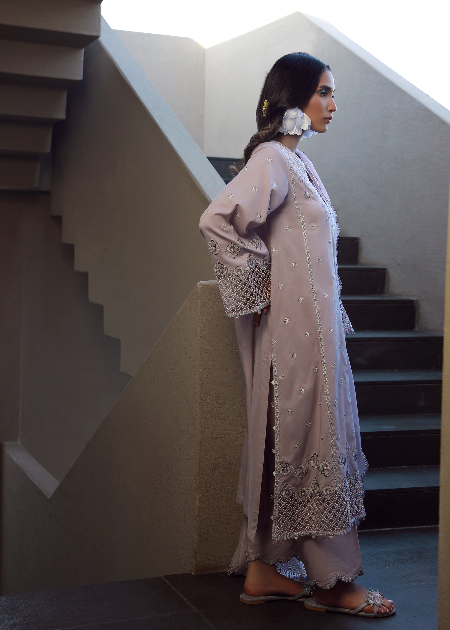 Lilac Luxury Embroidered Suit