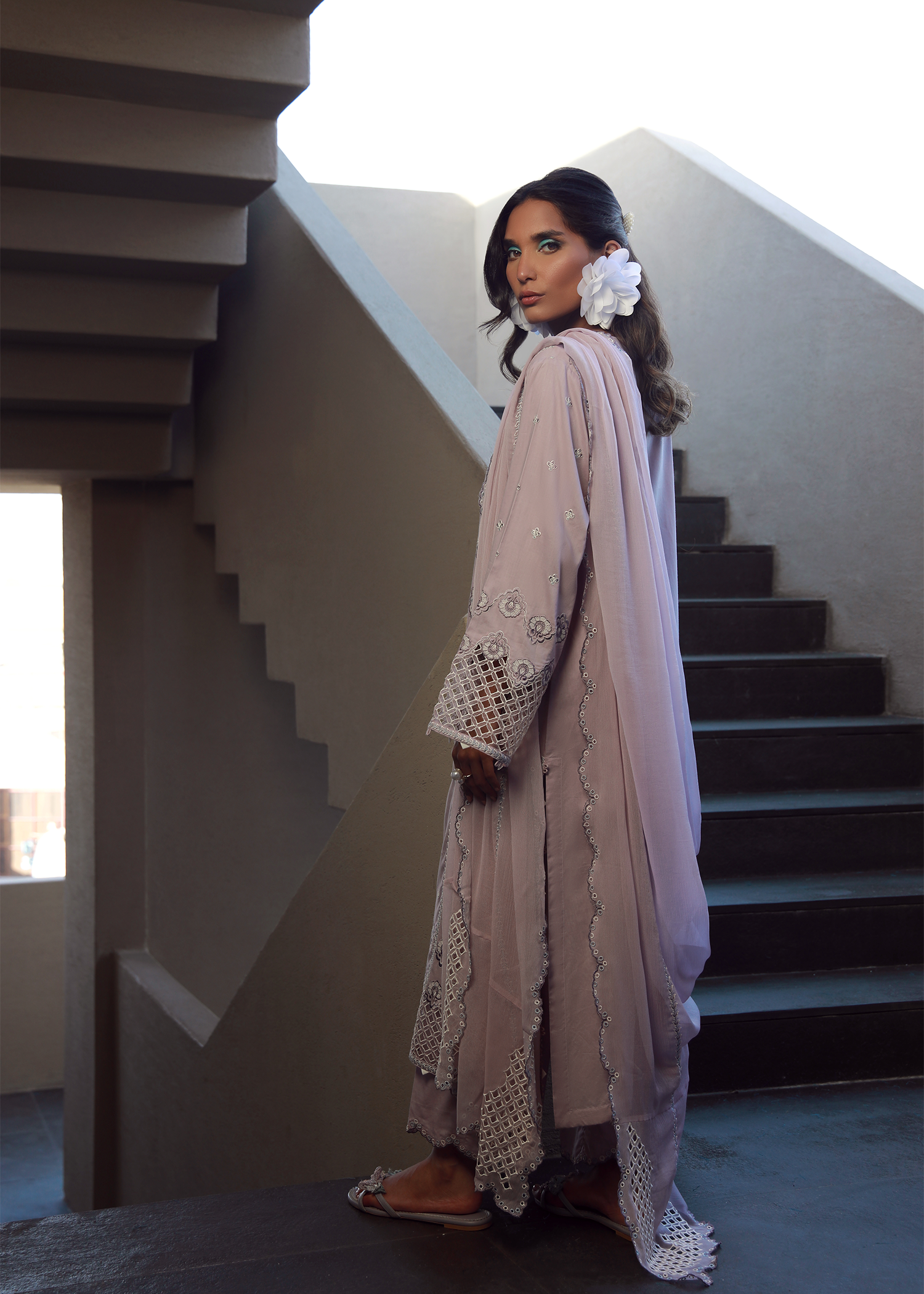 Lilac Luxury Embroidered Suit