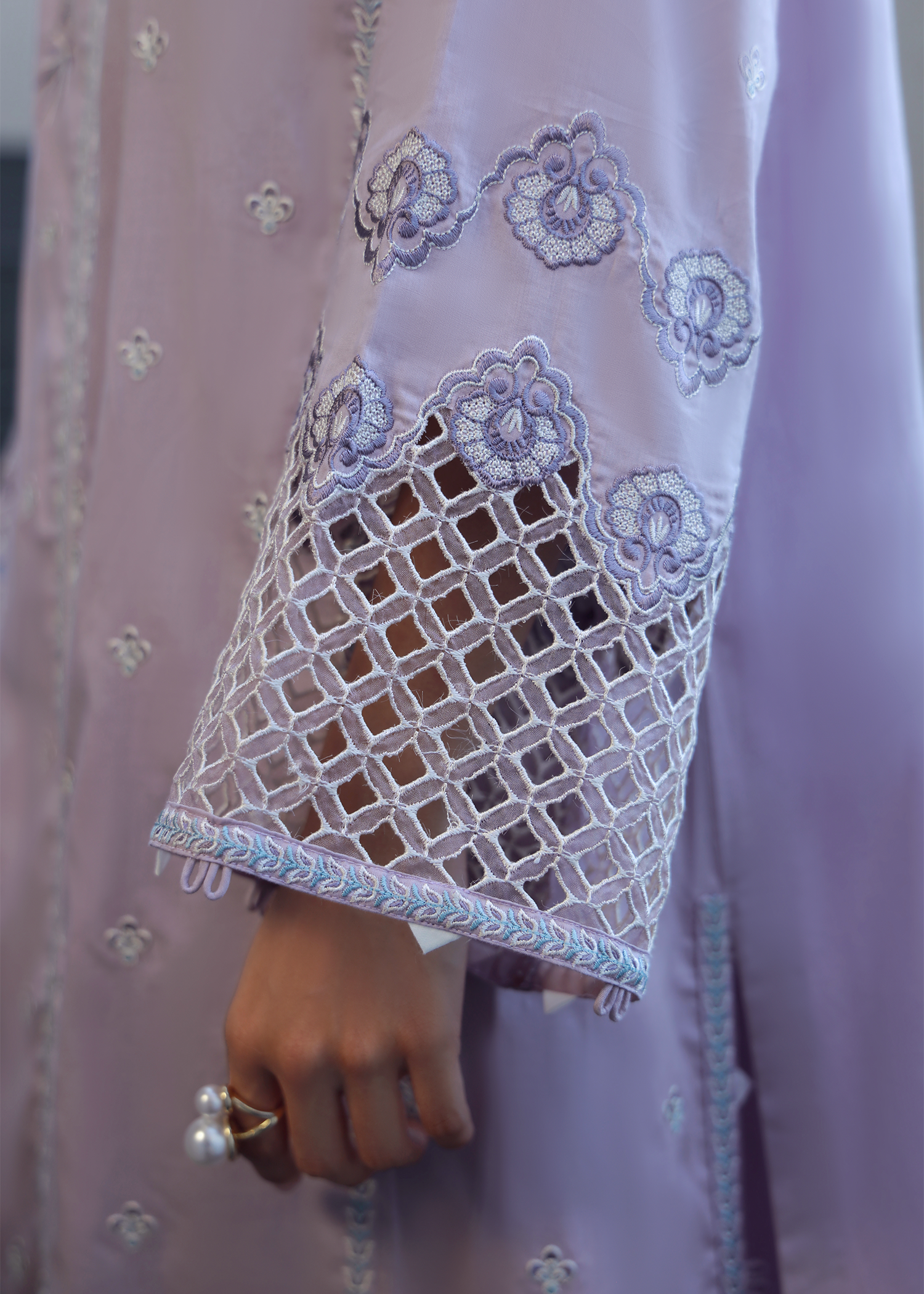 Lilac Luxury Embroidered Suit