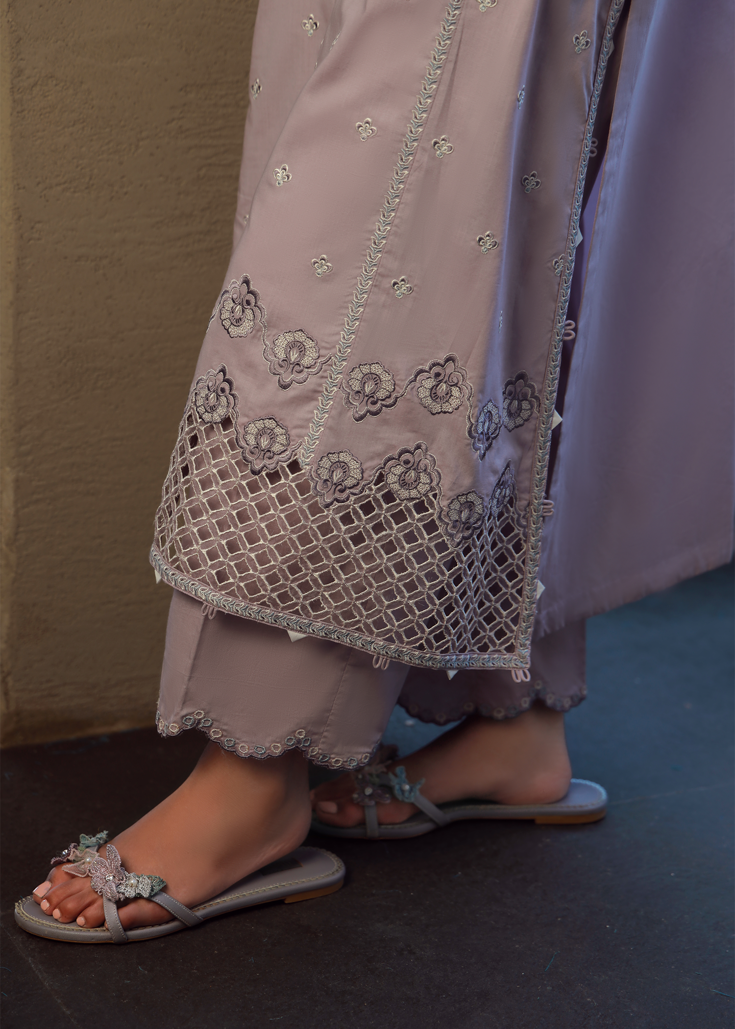 Lilac Luxury Embroidered Suit
