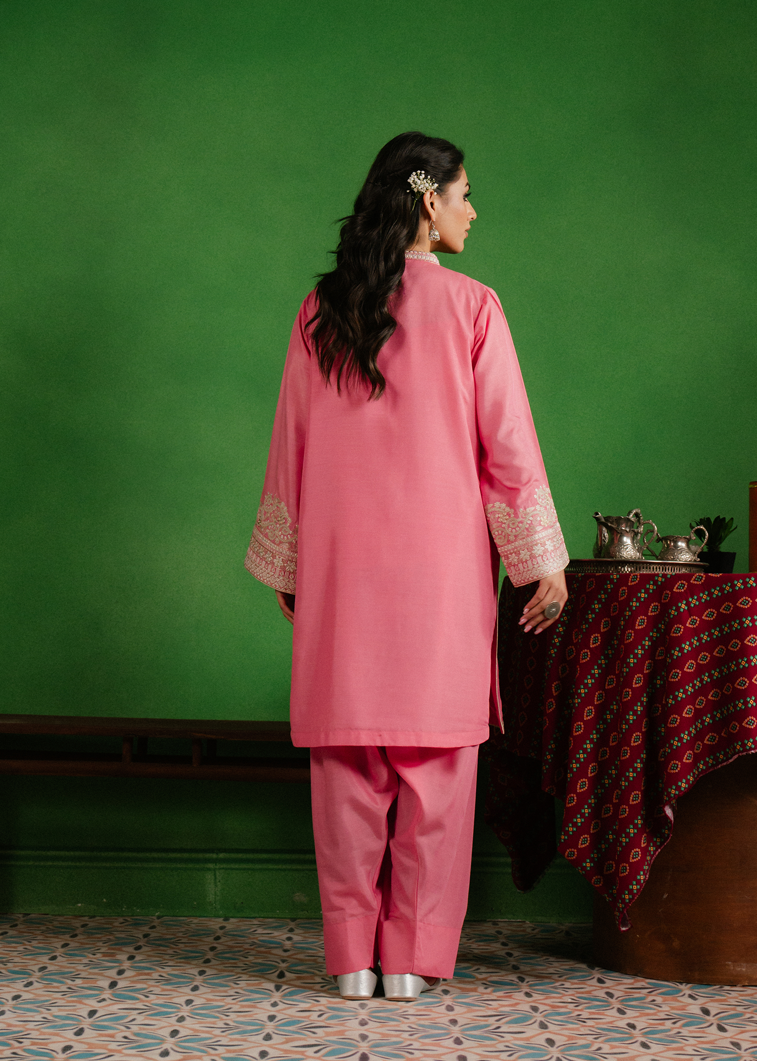 2 piece embroidered suit