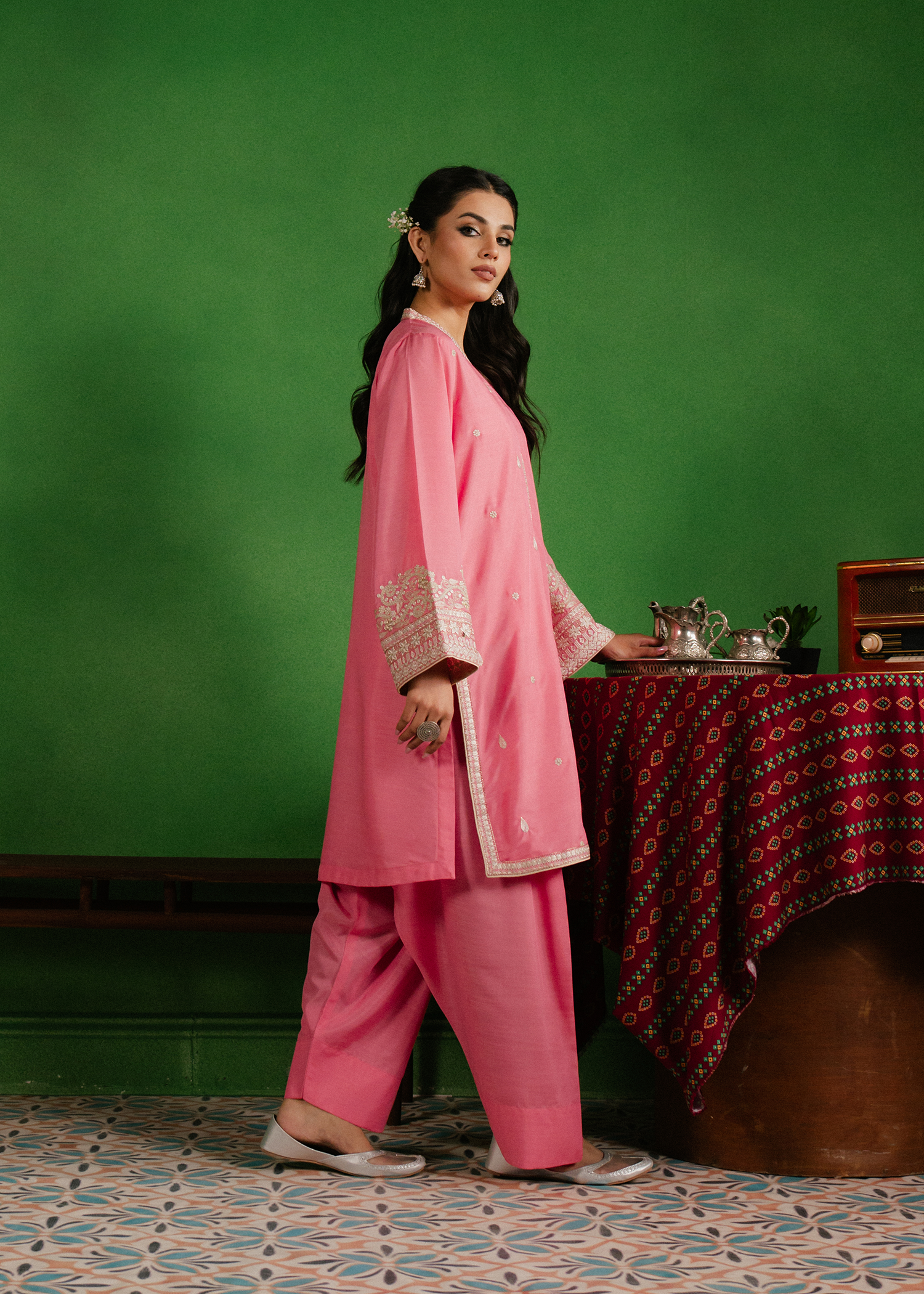 best pink suit embroidery