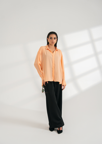 Peach Oversized Button Down