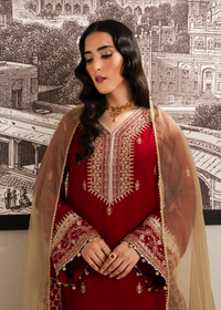 Red Muzlin Gharara Festive Pret