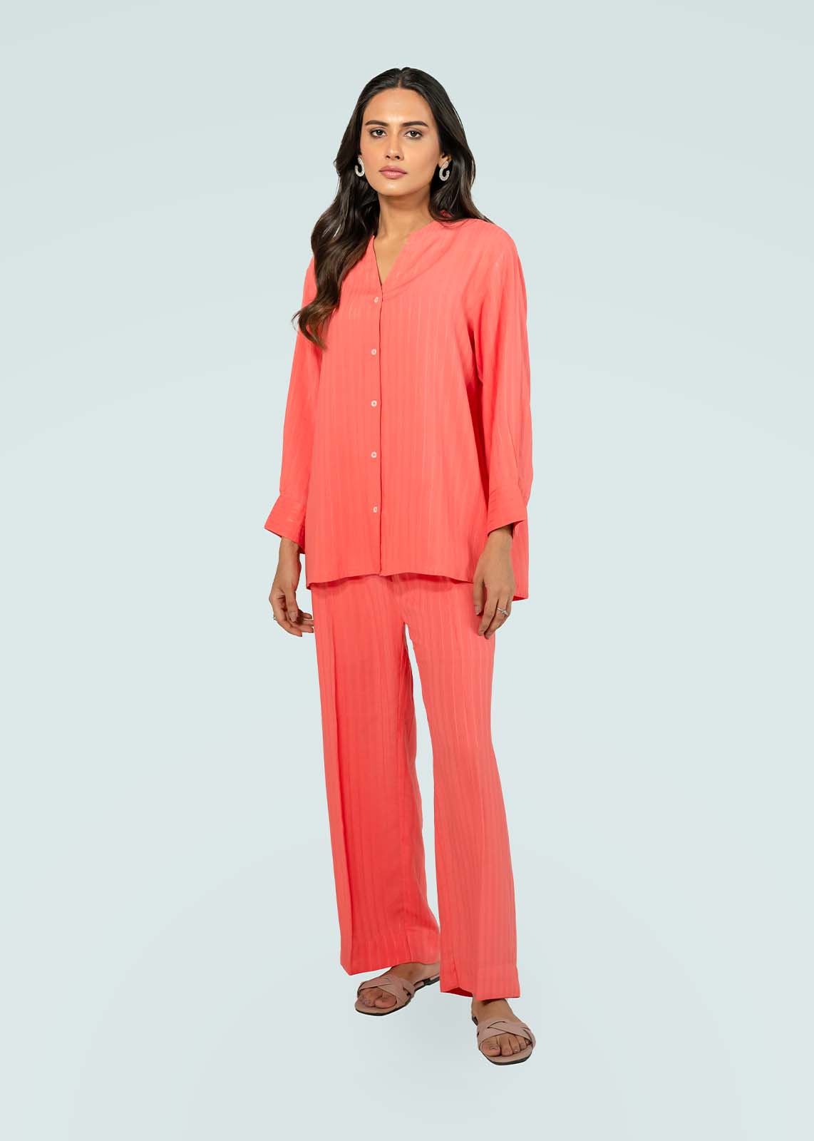 Carrot Pink Linen Co-ord