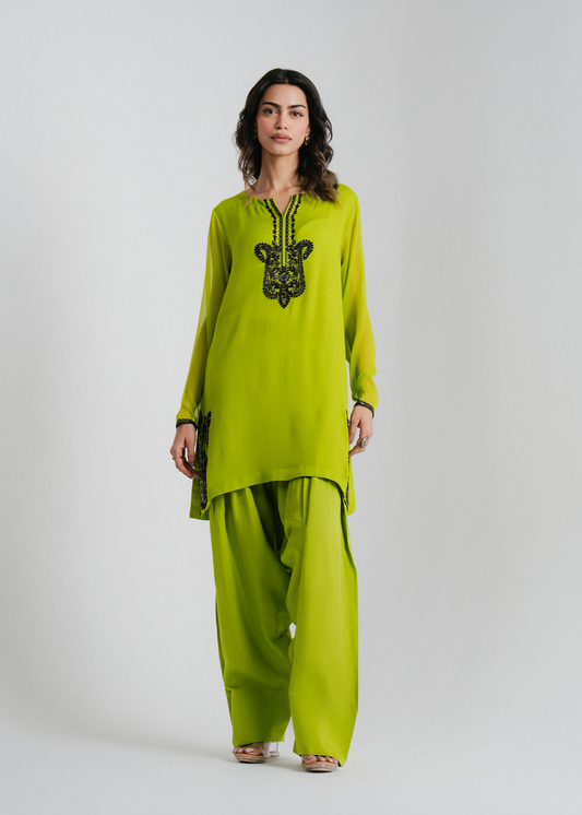 Chiffon Embroidered Suit