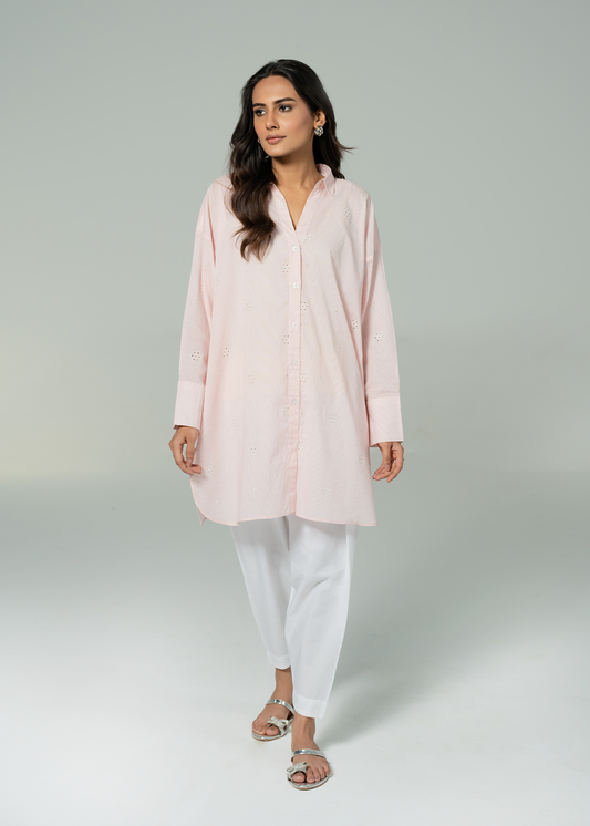 Baby Pink Embroidered Shirt