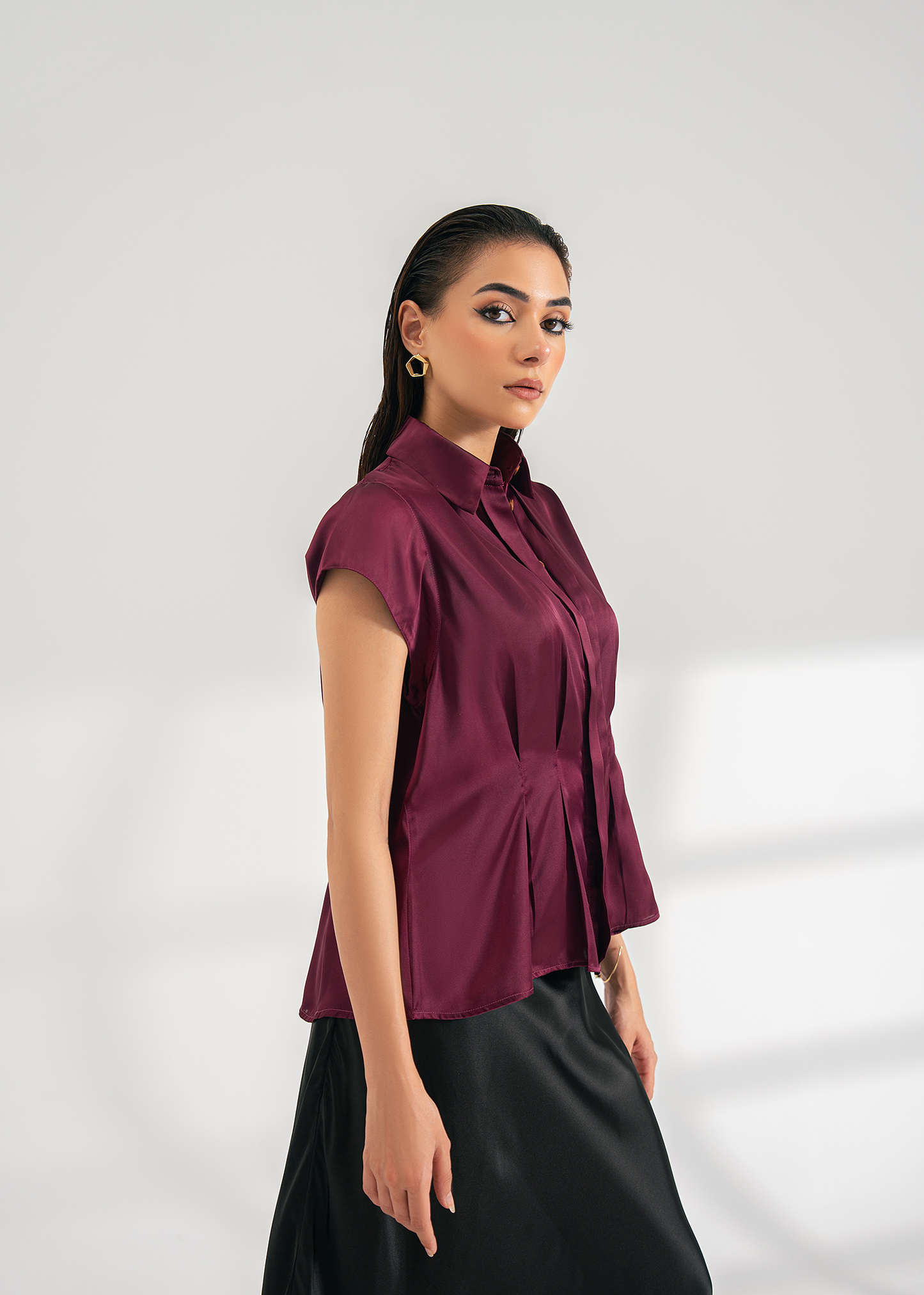 Plum Silk Blouse