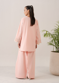 Peach Embroidered Farshi Shalwar Set