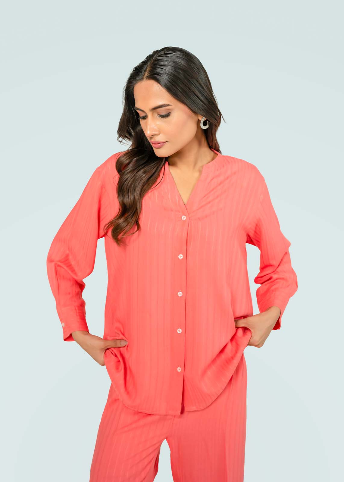 Carrot Pink Linen Co-ord