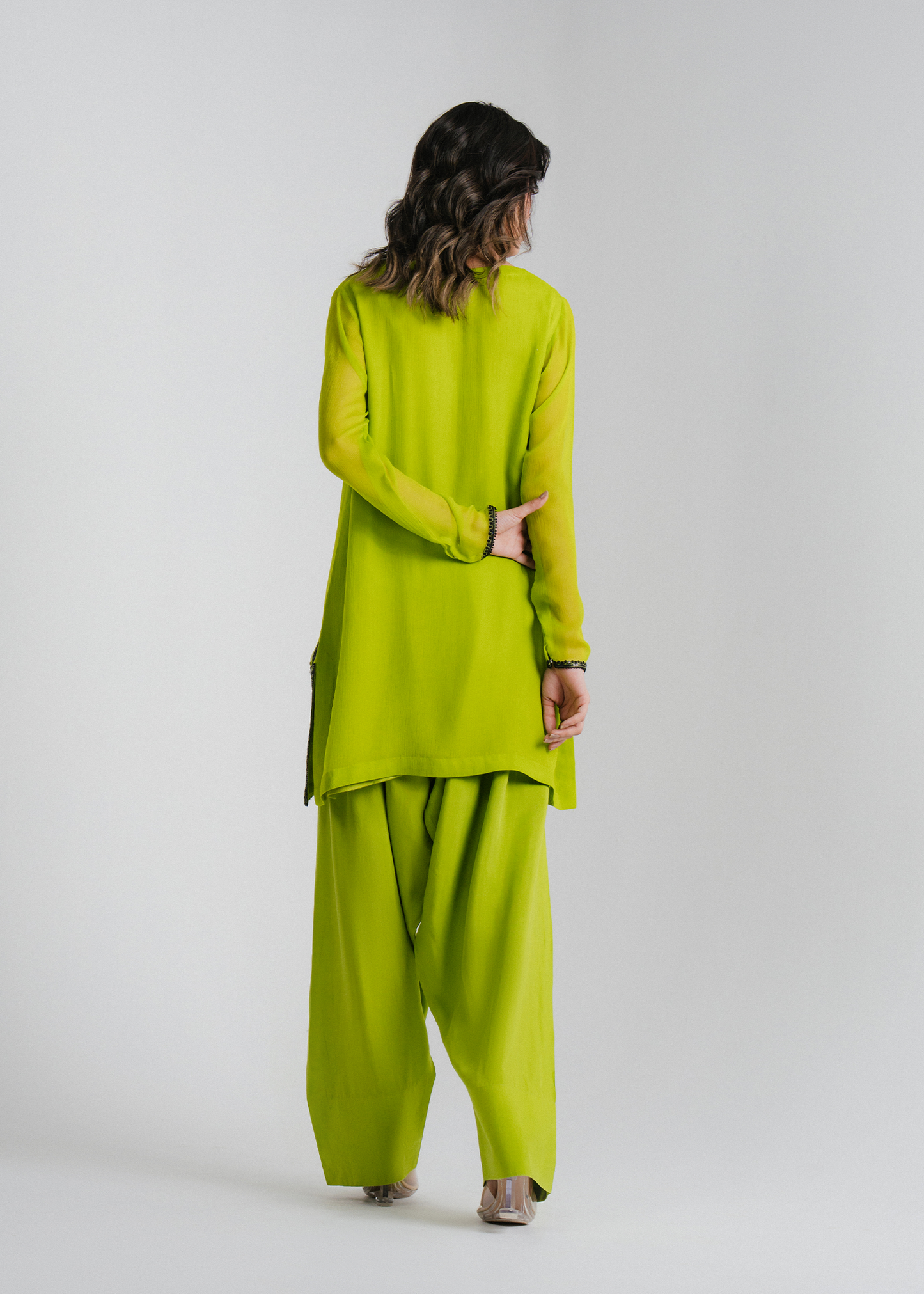 Chiffon Embroidered Suit