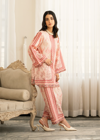 Salmon Pink Printed Co-ord