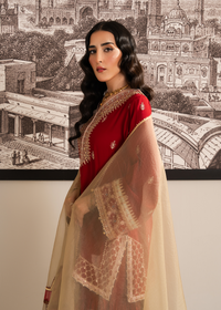 Red Muzlin Gharara Festive Pret