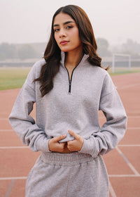 Light Grey Cropped Sweatshirt