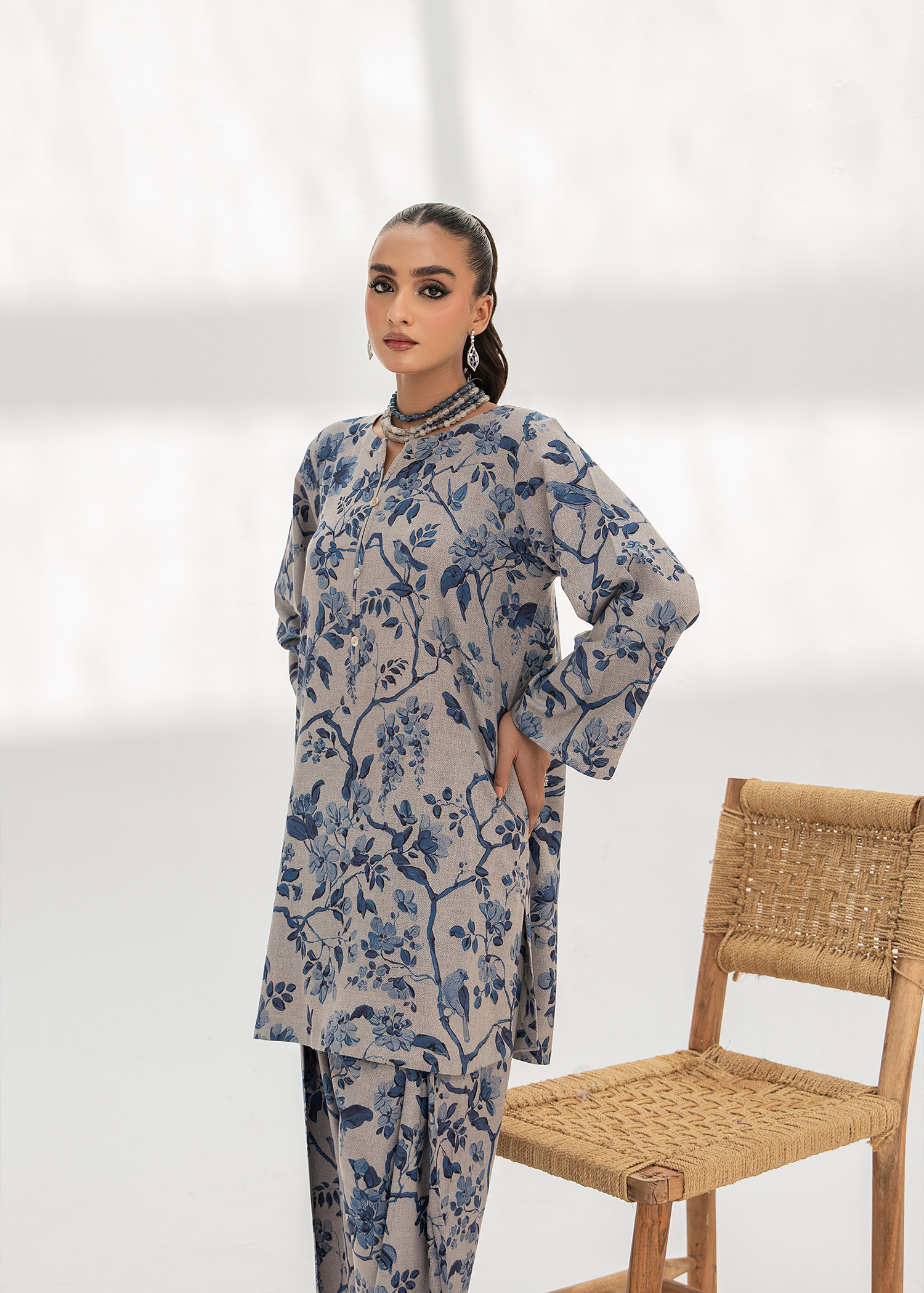floral embroidered suit