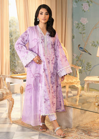 Lilac Printed Embroidered Suit