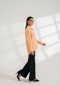 Peach Oversized Button Down