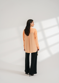 Peach Oversized Button Down